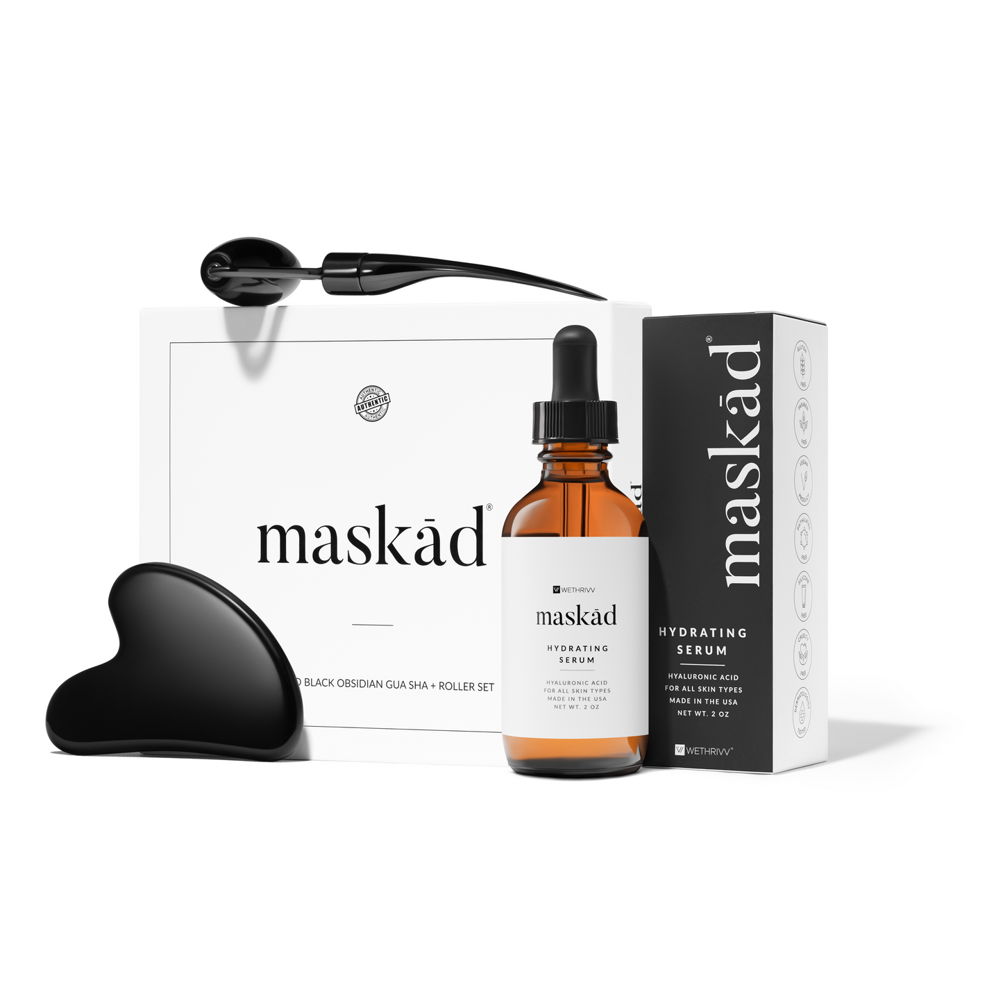 Maskād Gua Sha + Roller Set