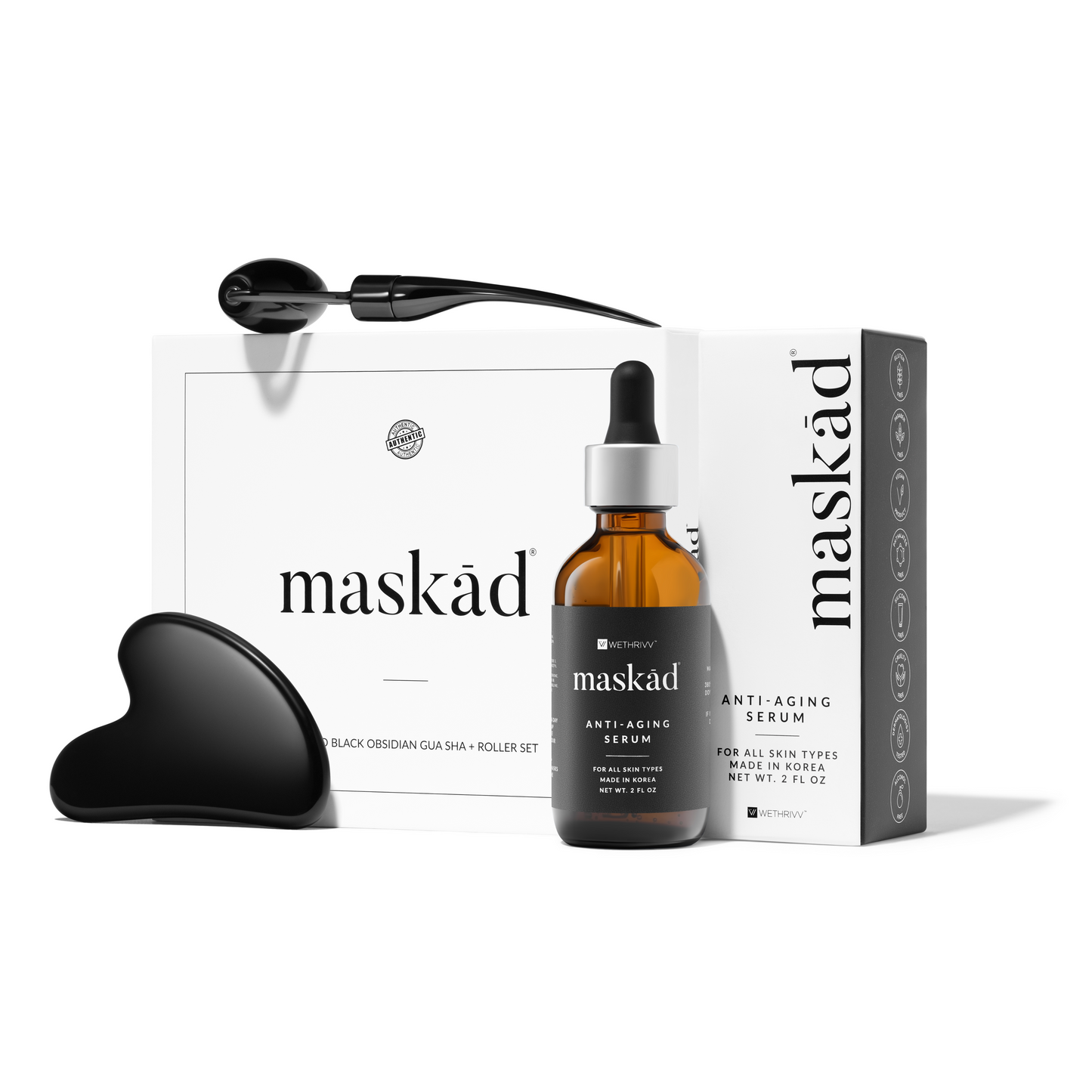 Maskād Gua Sha + Roller Set