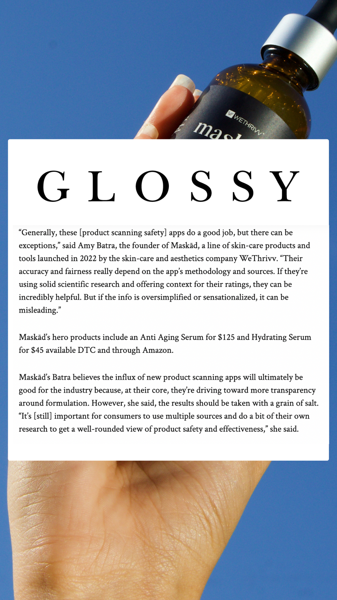 Maskad Featured in Glossy